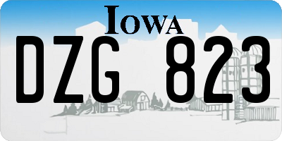 IA license plate DZG823