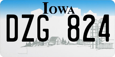 IA license plate DZG824