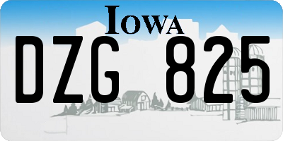 IA license plate DZG825