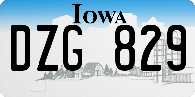 IA license plate DZG829