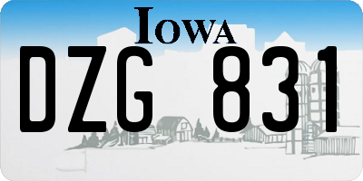 IA license plate DZG831
