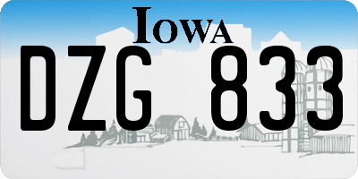 IA license plate DZG833