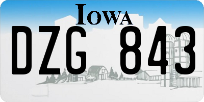 IA license plate DZG843
