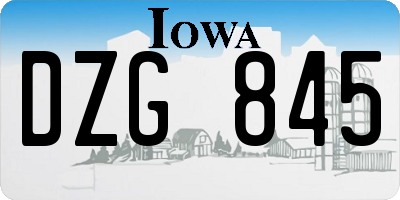 IA license plate DZG845
