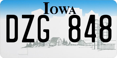 IA license plate DZG848