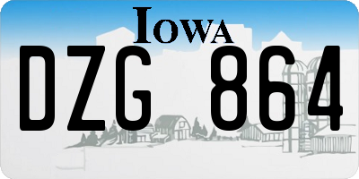 IA license plate DZG864