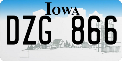 IA license plate DZG866