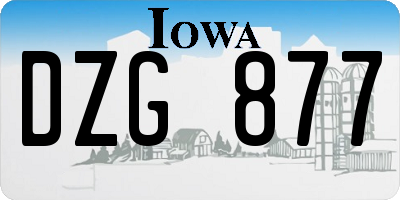 IA license plate DZG877