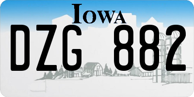 IA license plate DZG882