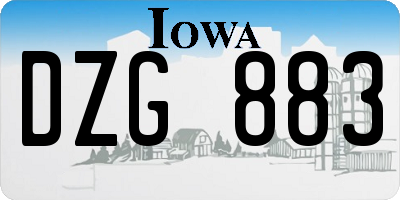 IA license plate DZG883