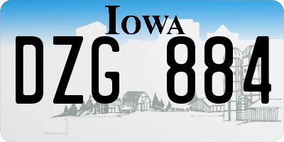 IA license plate DZG884