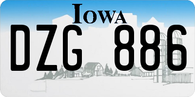 IA license plate DZG886