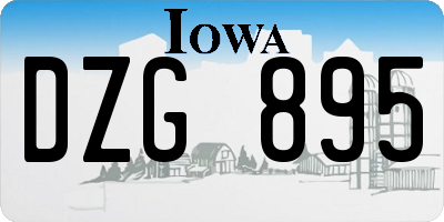 IA license plate DZG895