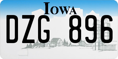 IA license plate DZG896