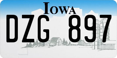 IA license plate DZG897