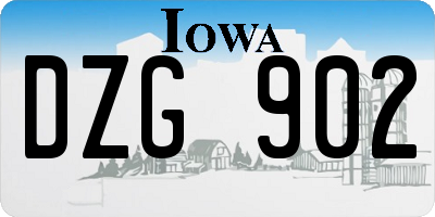 IA license plate DZG902