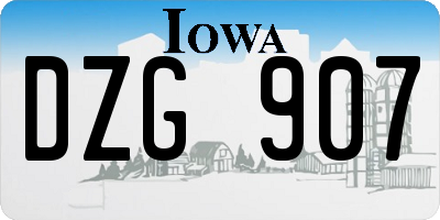 IA license plate DZG907