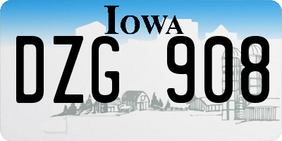 IA license plate DZG908