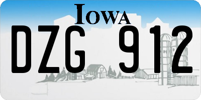 IA license plate DZG912