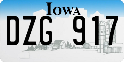 IA license plate DZG917