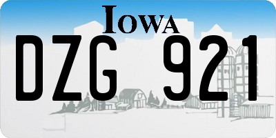 IA license plate DZG921