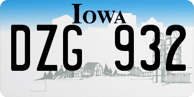 IA license plate DZG932