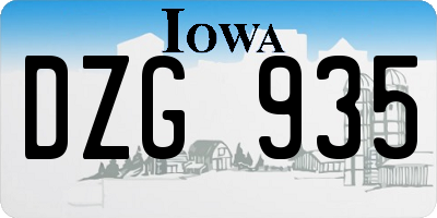 IA license plate DZG935