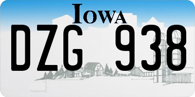 IA license plate DZG938