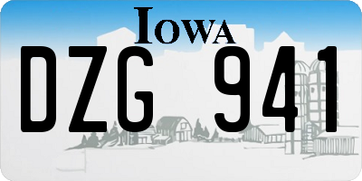IA license plate DZG941