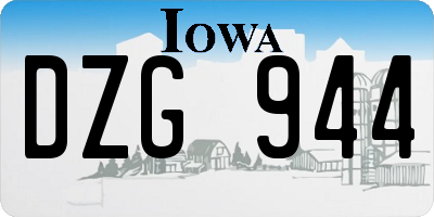 IA license plate DZG944