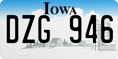 IA license plate DZG946