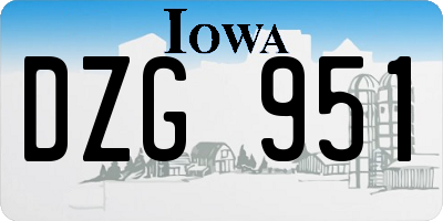 IA license plate DZG951