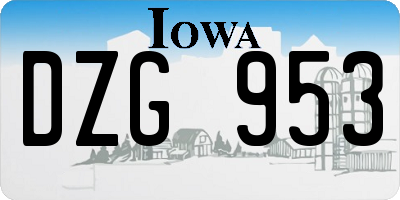 IA license plate DZG953