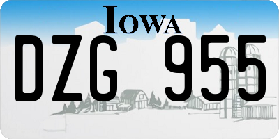 IA license plate DZG955