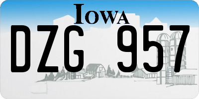 IA license plate DZG957