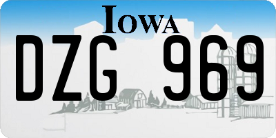 IA license plate DZG969