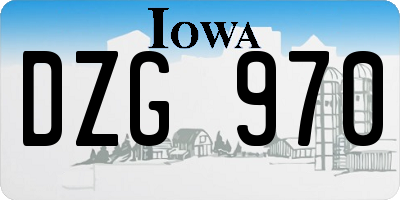 IA license plate DZG970