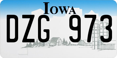 IA license plate DZG973