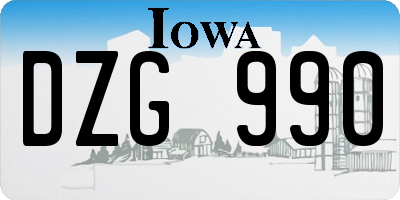 IA license plate DZG990