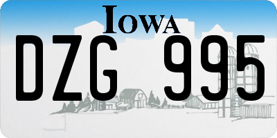 IA license plate DZG995