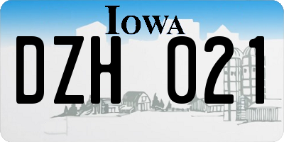 IA license plate DZH021