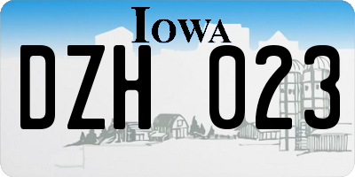 IA license plate DZH023
