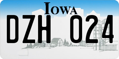 IA license plate DZH024