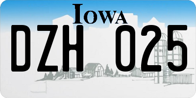 IA license plate DZH025