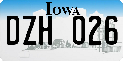 IA license plate DZH026