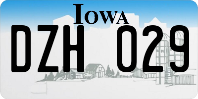 IA license plate DZH029