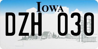 IA license plate DZH030