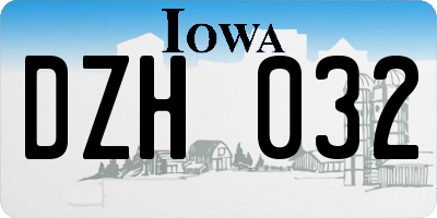IA license plate DZH032