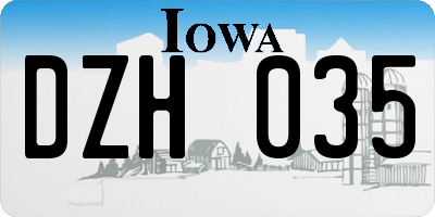 IA license plate DZH035
