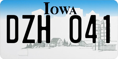 IA license plate DZH041